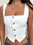 'Winslet' Sleeveless Denim Crop Top - Celes Fashion